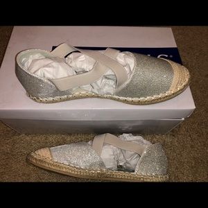 Size 7 silver espadrilles